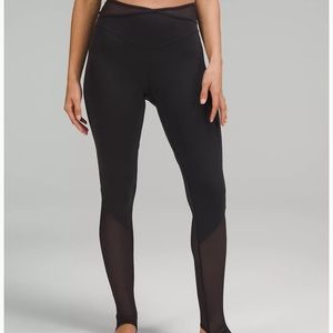 NWT Lululemon Crisscross Mesh Stirrup Legging, High Waist Yoga Pants, Black Sz 6